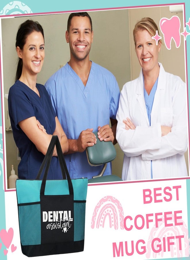 Gilprop 12 Pcs Dental Assistants Gift Dental Hygiene Appreciation Gift Bags for Women Oxford Cloth Tote Bag with Mesh Pocket for Graduation Staff Coworkers - Image 2