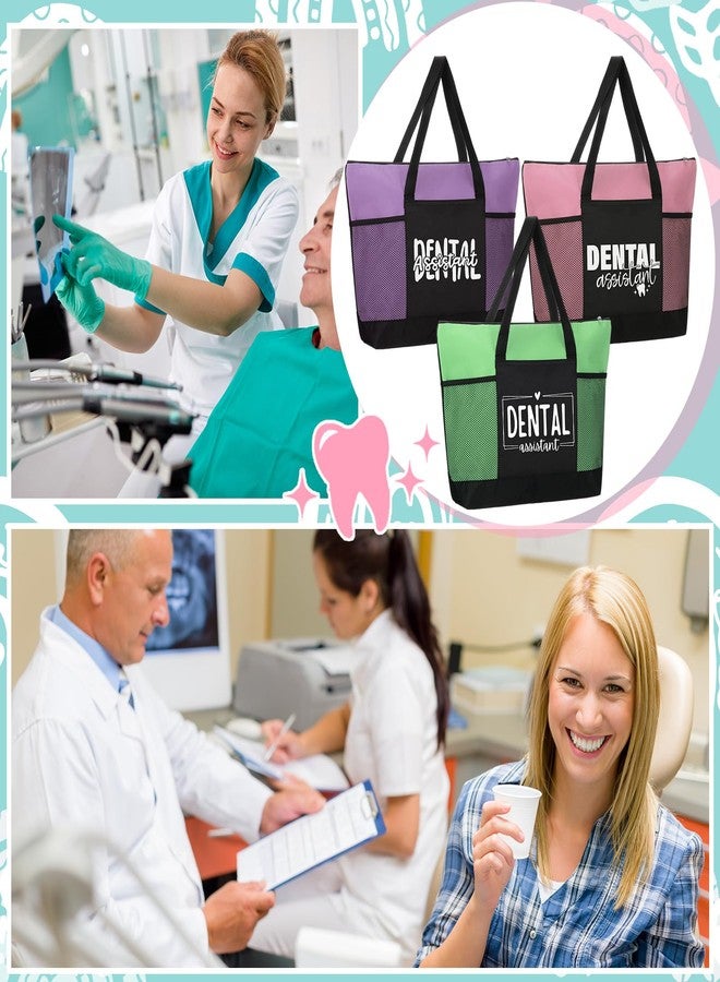 Gilprop 12 Pcs Dental Assistants Gift Dental Hygiene Appreciation Gift Bags for Women Oxford Cloth Tote Bag with Mesh Pocket for Graduation Staff Coworkers - Image 5