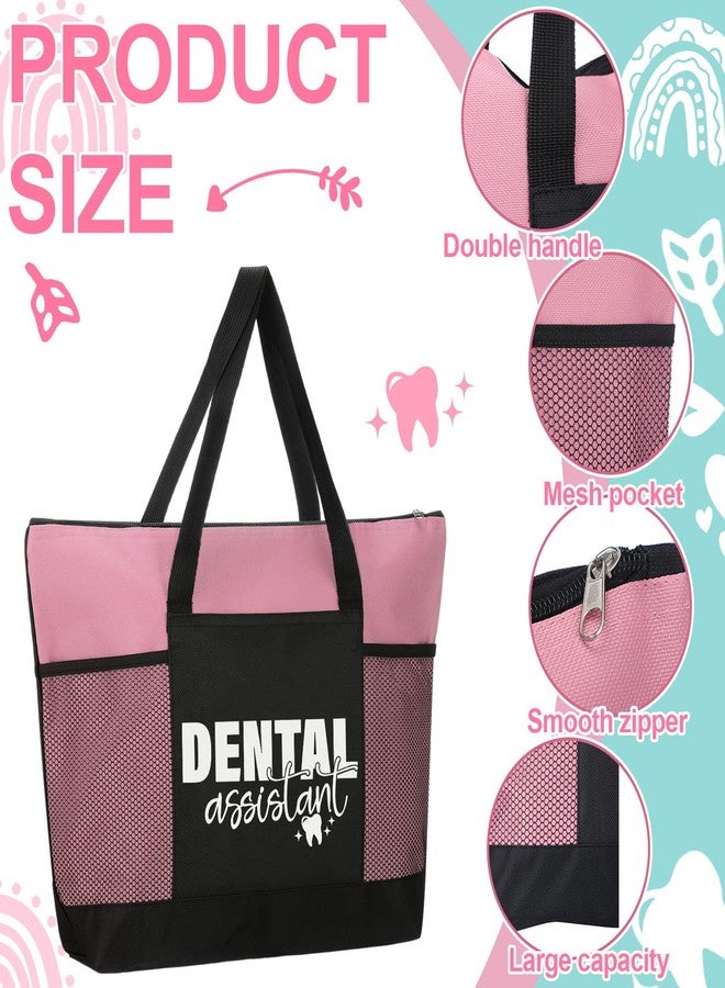 Gilprop 12 Pcs Dental Assistants Gift Dental Hygiene Appreciation Gift Bags for Women Oxford Cloth Tote Bag with Mesh Pocket for Graduation Staff Coworkers - Image 4