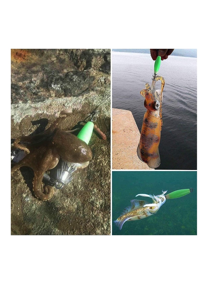 Y&D Glow-in-the-Dark Squid Jig Hooks for Saltwater, 10PCS Luminous Jigs Kit Fluorescent Cuttlefish Sleeve Set Saltwater Octopus Lures with Hard Baits and - Image 4