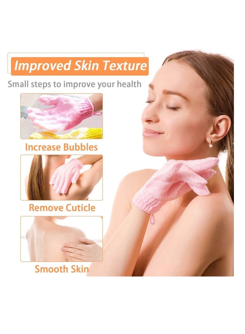 ECVV 6 Pairs Exfoliating Bath Gloves, Made of 100% NYLON, 6 Colors Double Sided Exfoliating Gloves for Beauty Spa Massage Skin Shower Scrubber Bathing Accessories | RANDOM COLOR | - Image 2