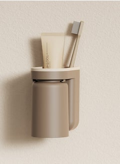 Wall Mounted Toothbrush and Toothpaste Holder  Self Draining Design, Easy Installation, Space-Saving Toothbrush Holder Wall Mounted with Cup,2-in-1 Toothbrush Holders & Cups Set