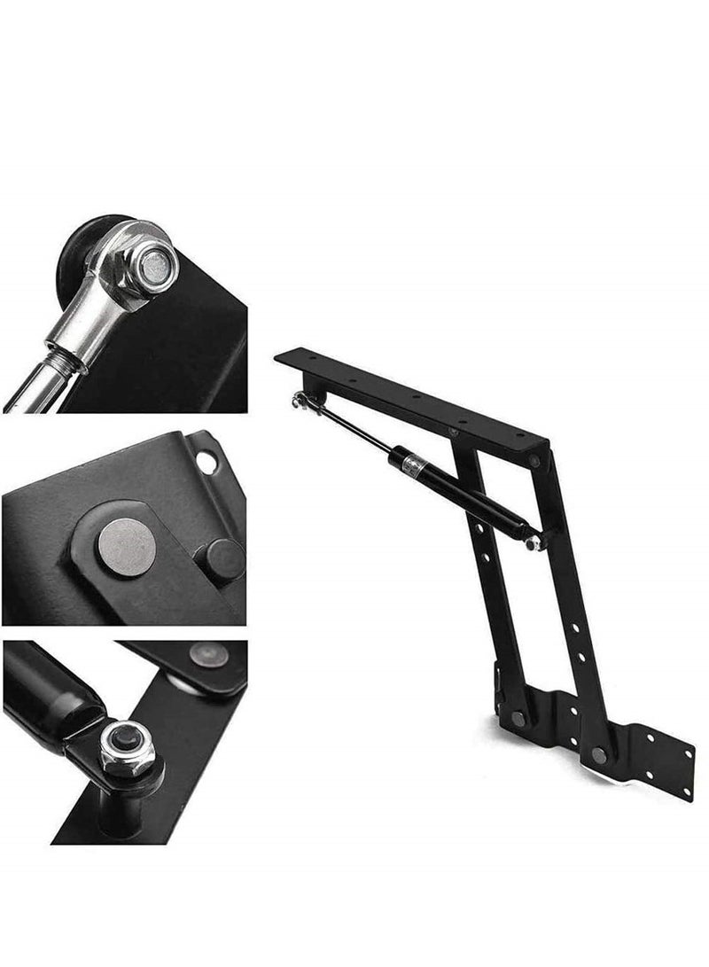 SYOSI Folding Lift up Top Furniture Hinge, 1 Pair 50kg/100LB Coffee Table Spring Hinge, Adjustable Table Top Lifting Frame, Spring Standing Desk Frame, for Coffee Table Furniture Accessories  - Image 3