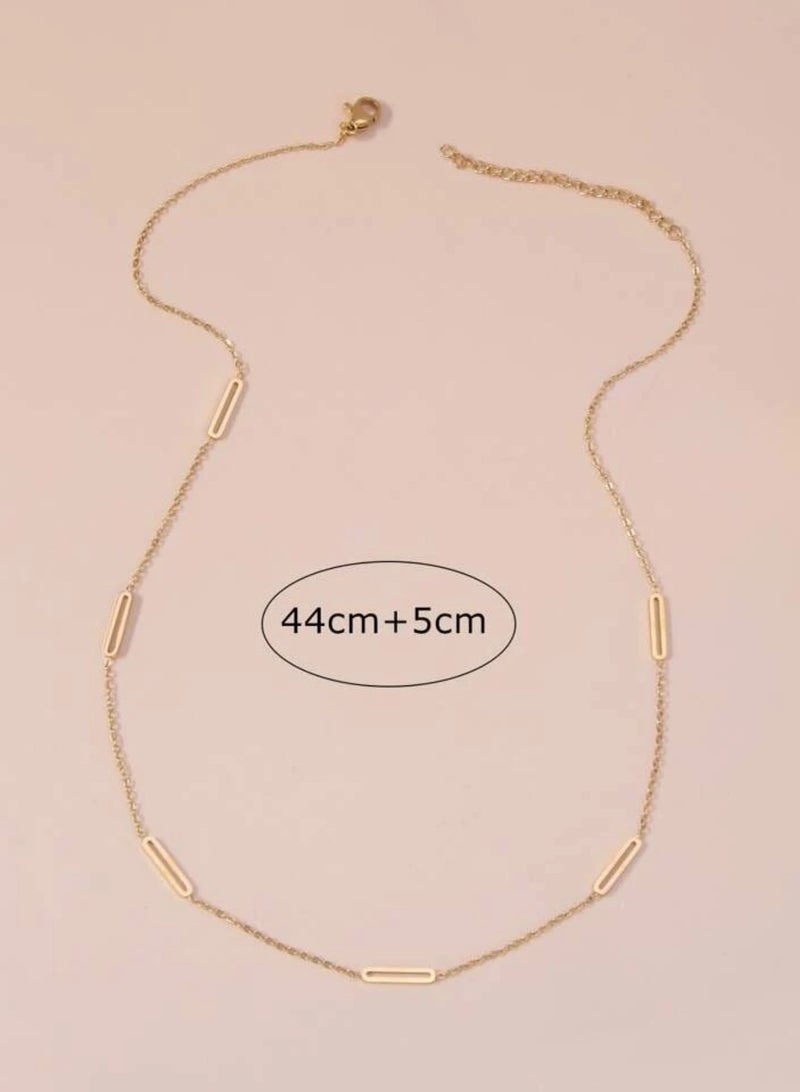 إيكوال سلسال شوكر أنيق من الاستانلس ستيل مطلي باللون الذهبي - Image 3