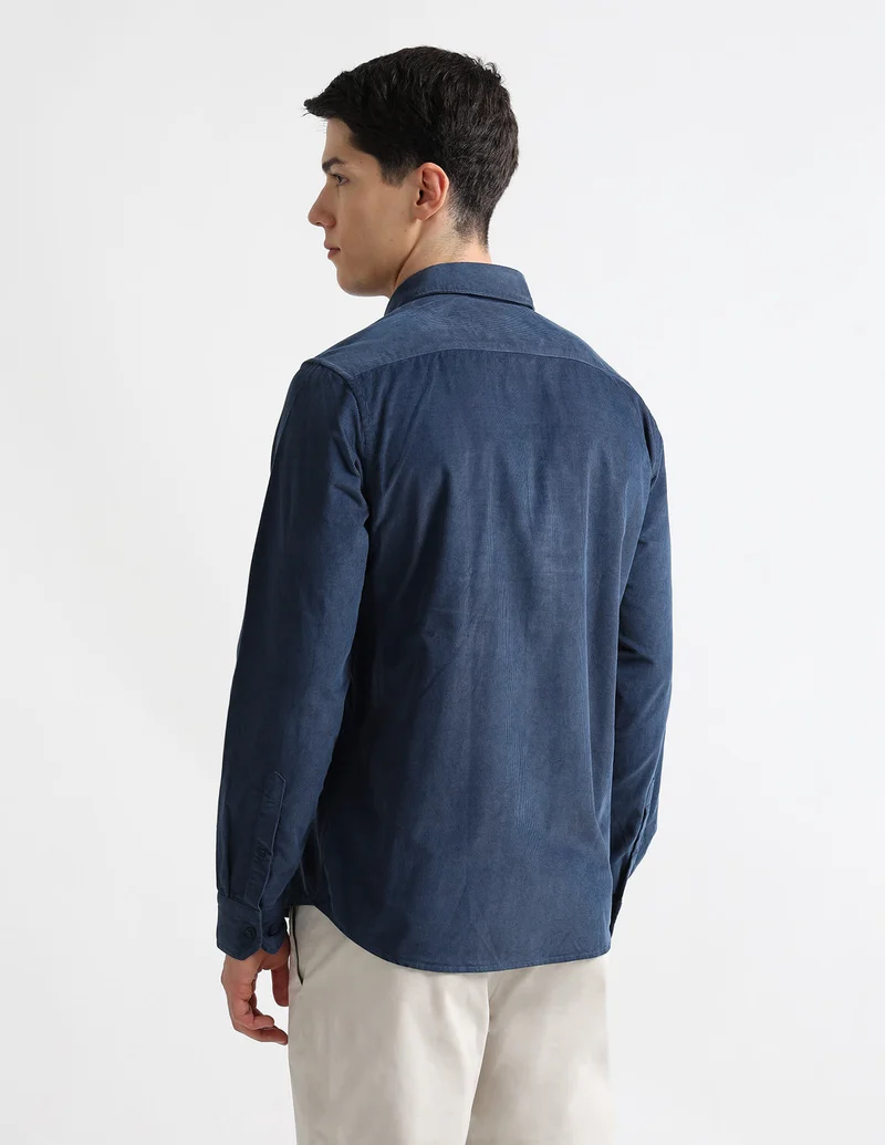 Arrow Dark Blue Slim Fit Outdoor Shirt for Men | Best Price UAE
