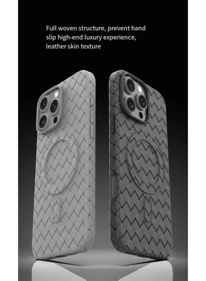 جراب لهاتف 16برو ، مصنوع من نسيج كامل، ملمس الجلد، أداة مبتكرة تجمع بين الحماية القصوى والتصميم الأنيق، باستخدام مواد عالية الجودة وتقنيات متقدمة، اللون: (أسود) - Image 5