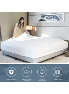 KASTWAVE Disposable Bed Sheets Fitted Sheet Queen, Disposable Travel Sheets for Travel with Quilt Cover and Pillowcase, Disposable Bedding Travel Bedding Disposable Sheets (4-piece set)  - Image 5