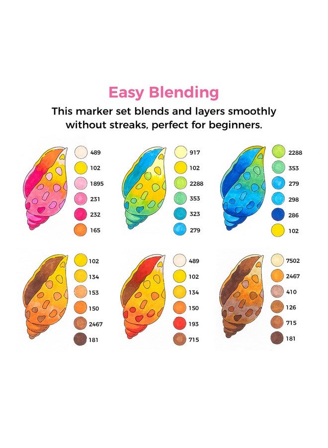 Ohuhu Alcohol Markers Brush Tip: Double Tipped Art Marker Set for Artists Adults Drawing Sketching Illustration - Brush Chisel Color Markers - Pack with 94 Vibrant Colors 2 Marker Cases 2 Blenders - Image 5