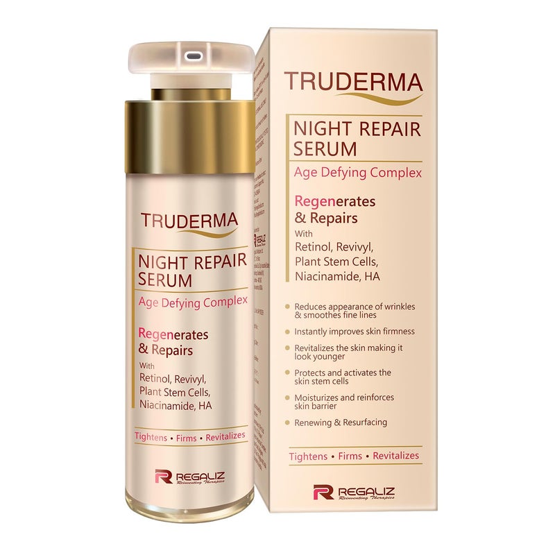 Regaliz Truderma Night Repair Serum  Overnight Formula for Healthy Radiant Skin  30 ml - Image 1