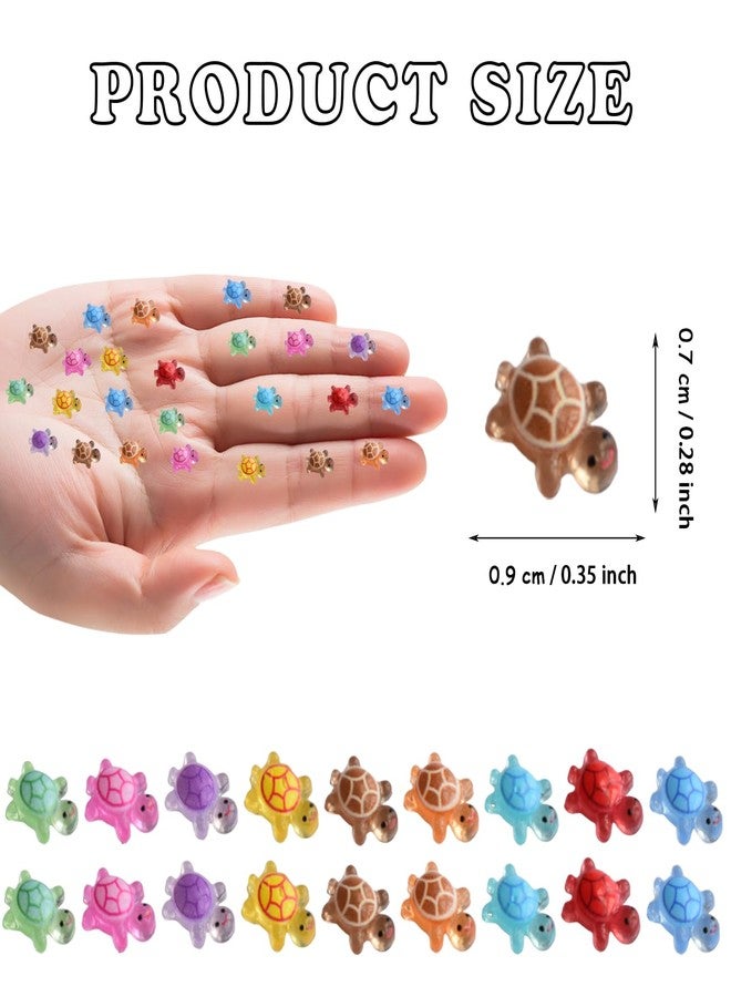Yuronam 150 Pcs Mini Resin Turtles for Crafts Luminous Tiny Turtle for Fairy Garden Dollhouse Micro Landscaping Decoration (Luminous Turtles) - Image 2