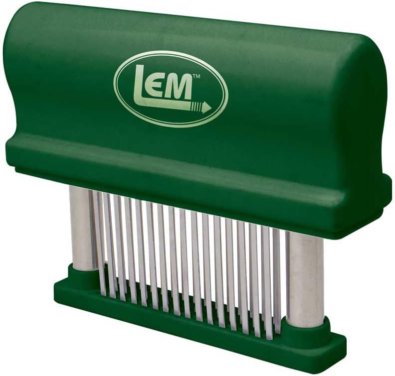 أداة تطرية اللحم المحمولة من LEM مع 48 شفرة من الفولاذ المقاوم للصدأ والبلاستيك الأخضر