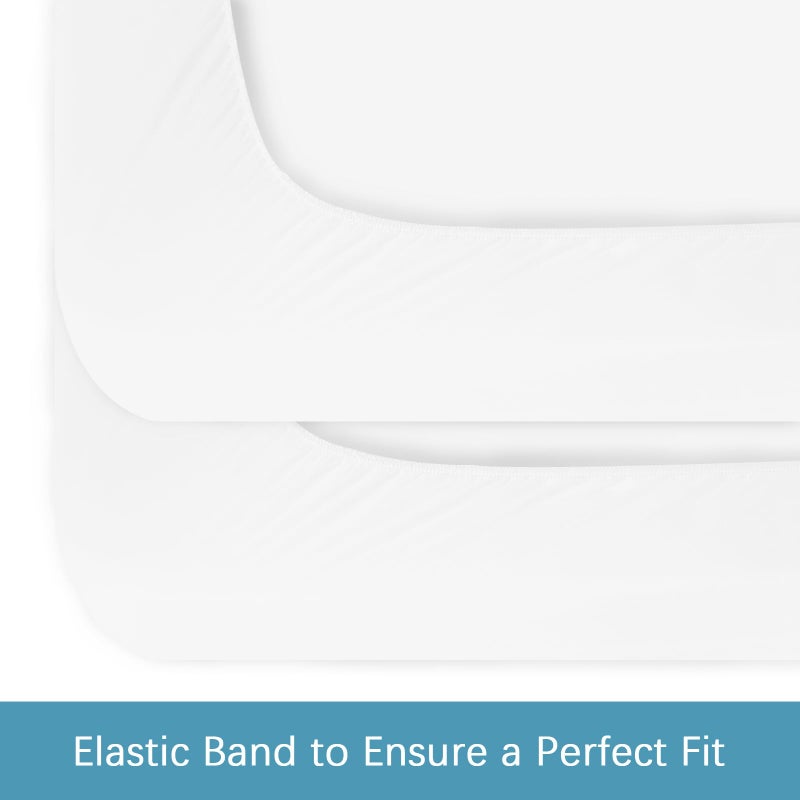 Biloban Twin Fitted Sheet 2 Pack  Twin Bedding Fitted Sheets Only with Deep Pocket up to 14""  Bottom Sheet  Shrinkage & Stain Resistant Fitted Bed Sheets  Wrinkle Free & Easy Care  White - Image 4