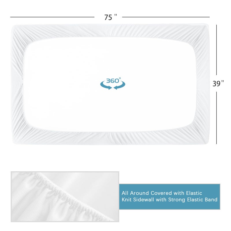 Biloban Twin Fitted Sheet 2 Pack  Twin Bedding Fitted Sheets Only with Deep Pocket up to 14""  Bottom Sheet  Shrinkage & Stain Resistant Fitted Bed Sheets  Wrinkle Free & Easy Care  White - Image 5