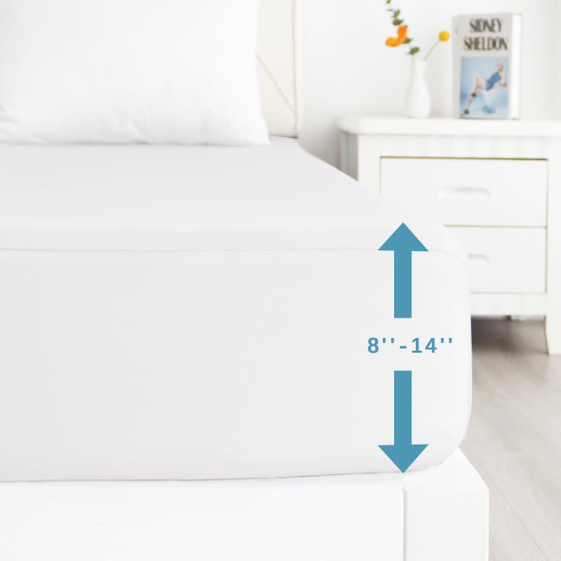 Biloban Twin Fitted Sheet 2 Pack  Twin Bedding Fitted Sheets Only with Deep Pocket up to 14""  Bottom Sheet  Shrinkage & Stain Resistant Fitted Bed Sheets  Wrinkle Free & Easy Care  White - Image 2