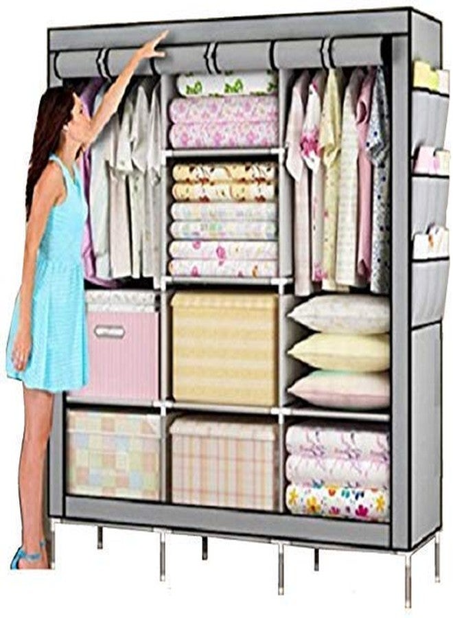 GRAZIA Portable Foldable Wardrobe Cabinet ALMIRAH Collapsible Storage ALMIRAH for Baby/Kids/Adult -DIY Rack Bigger and Better with Side Pockets on Both-Side (Random Colour, 70-inch) - Image 1