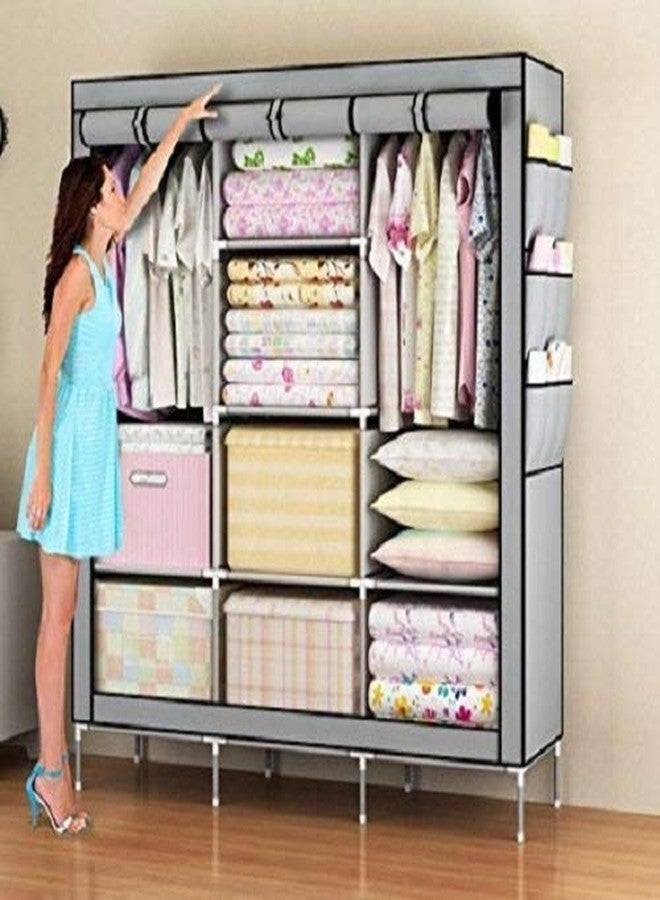 GRAZIA Portable Foldable Wardrobe Cabinet ALMIRAH Collapsible Storage ALMIRAH for Baby/Kids/Adult -DIY Rack Bigger and Better with Side Pockets on Both-Side (Random Colour, 70-inch) - Image 2