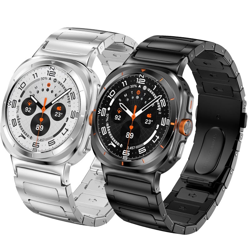 No Gap Stainless Steel Bands Compatible with Samsung Galaxy Watch Ultra 47mm for Men – Business Metal Strap - Image 2