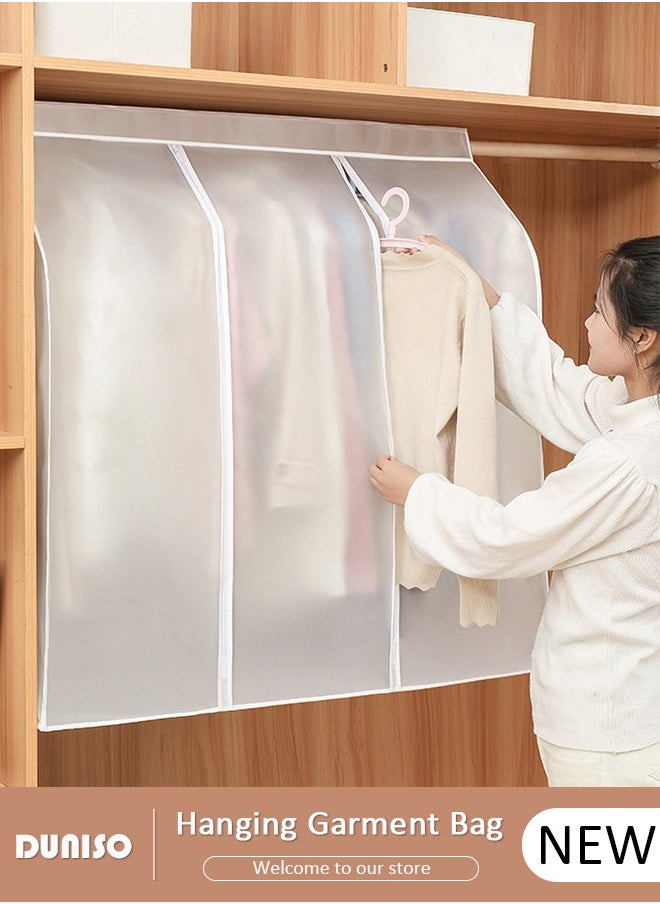 DUNISO Hanging Garment Bag, Large Closet Clothing Protector, Dust-proof Hanging Clothes Storage Bag Wardrobe Garment Storage Bag, Coat Covers for Closet with Zipper for Suits, Shirts, Jackets, Long Dress  - Image 1
