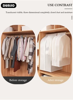DUNISO Hanging Garment Bag, Large Closet Clothing Protector, Dust-proof Hanging Clothes Storage Bag Wardrobe Garment Storage Bag, Coat Covers for Closet with Zipper for Suits, Shirts, Jackets, Long Dress  - Image 3