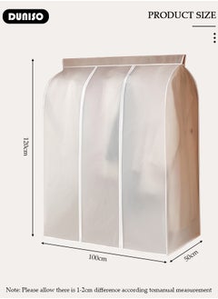 DUNISO Hanging Garment Bag, Large Closet Clothing Protector, Dust-proof Hanging Clothes Storage Bag Wardrobe Garment Storage Bag, Coat Covers for Closet with Zipper for Suits, Shirts, Jackets, Long Dress  - Image 4