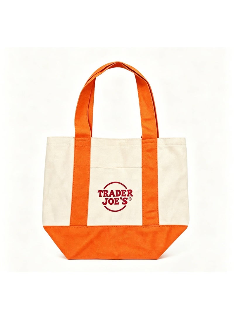 Trader Joe's Medium Canvas Tote Bag (Orange) - Image 1