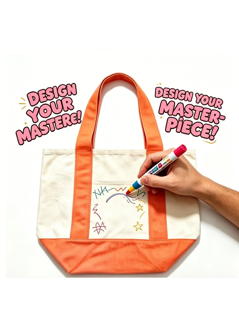 Trader Joe's Medium Canvas Tote Bag (Orange) - Image 2