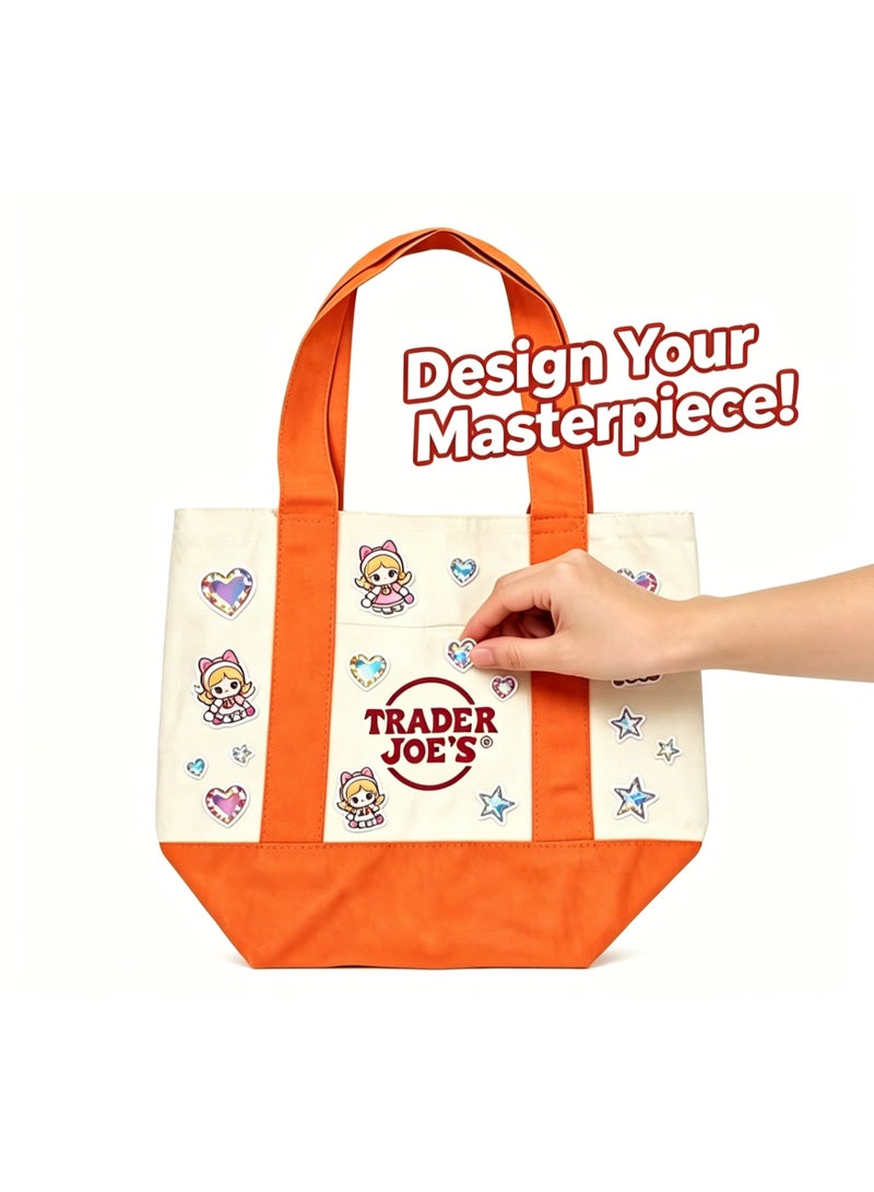 Trader Joe's Medium Canvas Tote Bag (Orange) - Image 4