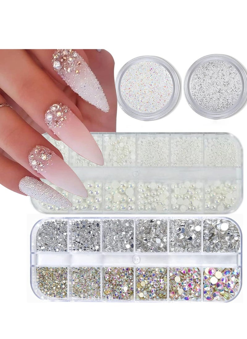 4 Boxes Flatback Rhinestones and Pearls Nail Charms for Acrylics - Crystals, Half Rounds, and Accessories for DIY Nail Art Decor - pzsku/Z2FA376D695F2D4F2BEDCZ/45/_/1731553888/602ec89f-c631-47d3-bd7f-42778d6b1be6