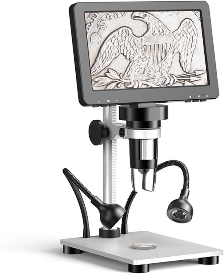 7 Inch LCD Digital Microscope with Adjustable LED Light for Educational Industrial Electronics - Image 2