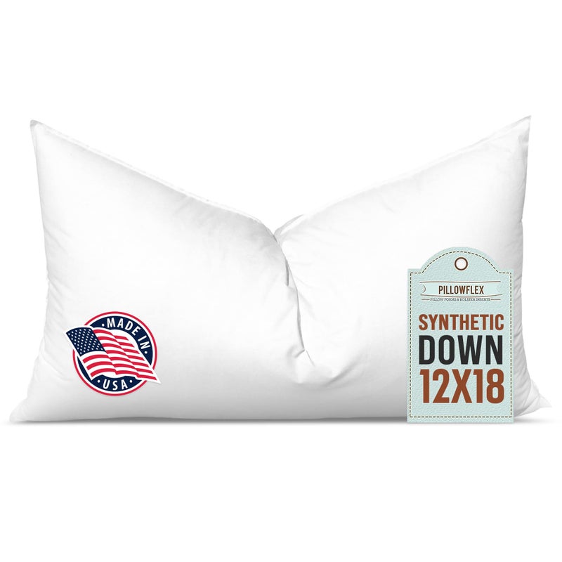 Pillowflex Synthetic Down Pillow Insert - 18x18 Down Alternative, Ultra Soft Throw Pillow, Couch Sham, Bed Sleeping Accent Pillow - 1 Decorative Accent Form - Image 1
