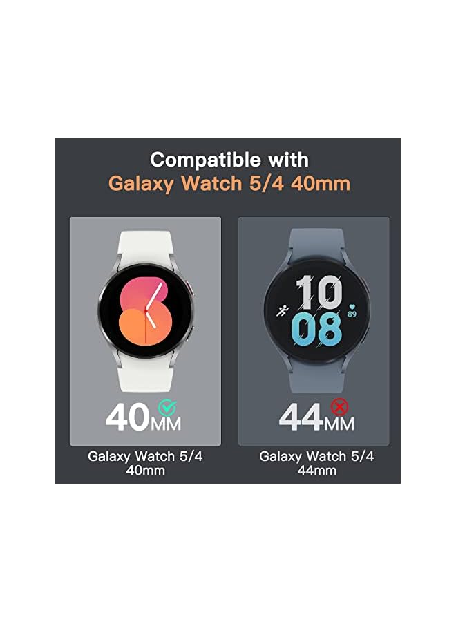 Jetech واقي شاشة لساعة سامسونج جالكسي 5/4 مقاس 40 مم، زجاج مقوى 2.5D بحافة دائرية، شفاف عالي الدقة، عبوة من 3 قطع - Image 2