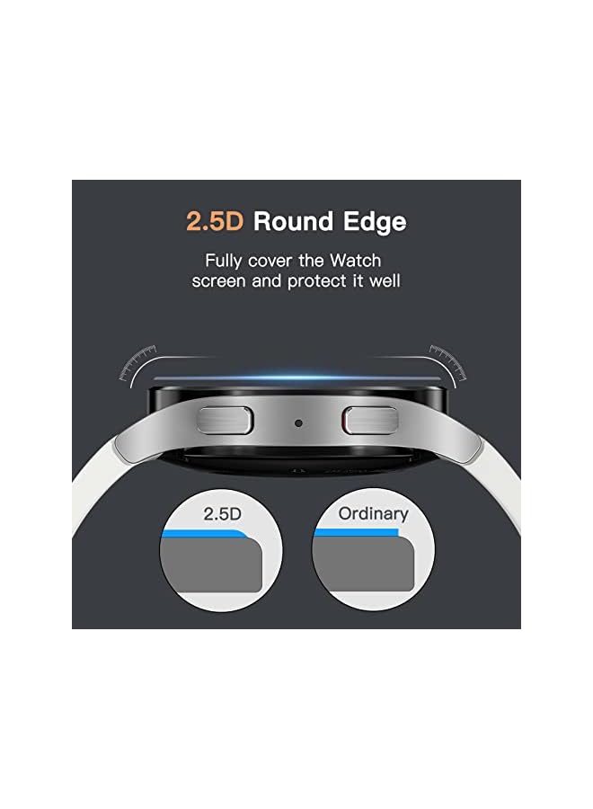 Jetech واقي شاشة لساعة سامسونج جالكسي 5/4 مقاس 40 مم، زجاج مقوى 2.5D بحافة دائرية، شفاف عالي الدقة، عبوة من 3 قطع - Image 4