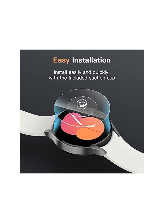 Jetech واقي شاشة لساعة سامسونج جالكسي 5/4 مقاس 40 مم، زجاج مقوى 2.5D بحافة دائرية، شفاف عالي الدقة، عبوة من 3 قطع - Image 5