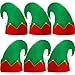SATINIOR 6 Pcs Christmas Elf Felt Hat Xmas Red and Green Santa Elf Hats with Bells for Kids Adults Xmas Holiday Favors Gifts Party Accessories - Image 2