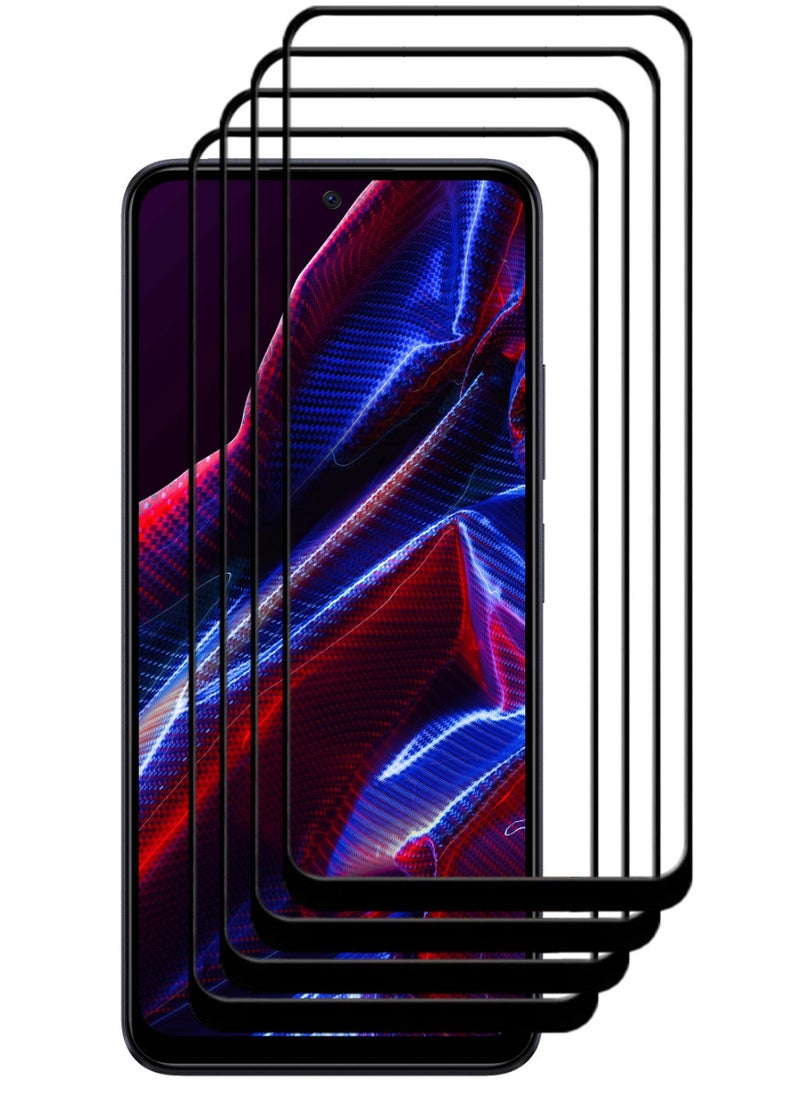 ACLIX 4 Pieces Antistatic ESD Dustproof Premium Quality High Definition Tempered Glass Screen Protector Designed For Xiaomi Poco X5 - Image 1