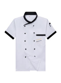 NIBEMINENT Unisex Chef Jacket Mens Short Sleeve Chef Jacket Restaurant Kitchen Soft Uniform Restaurant Hotel Cooking Clothes Catering Chef  - Image 1