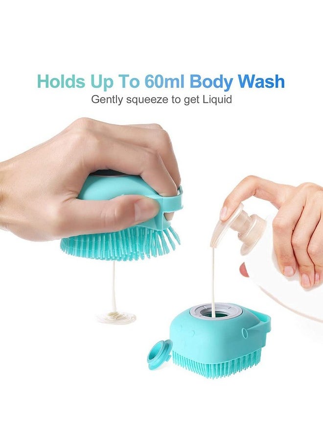 HUDACRUSH - Blue Body Scrubber With Soap Dispenser Bath Brush, Body Brush For Bathing, Soft Body Exfoliator, Bath Silicon Body Loofah For Babies, Kids, Women, Men And Silicone Loofah For Bathing - Image 1