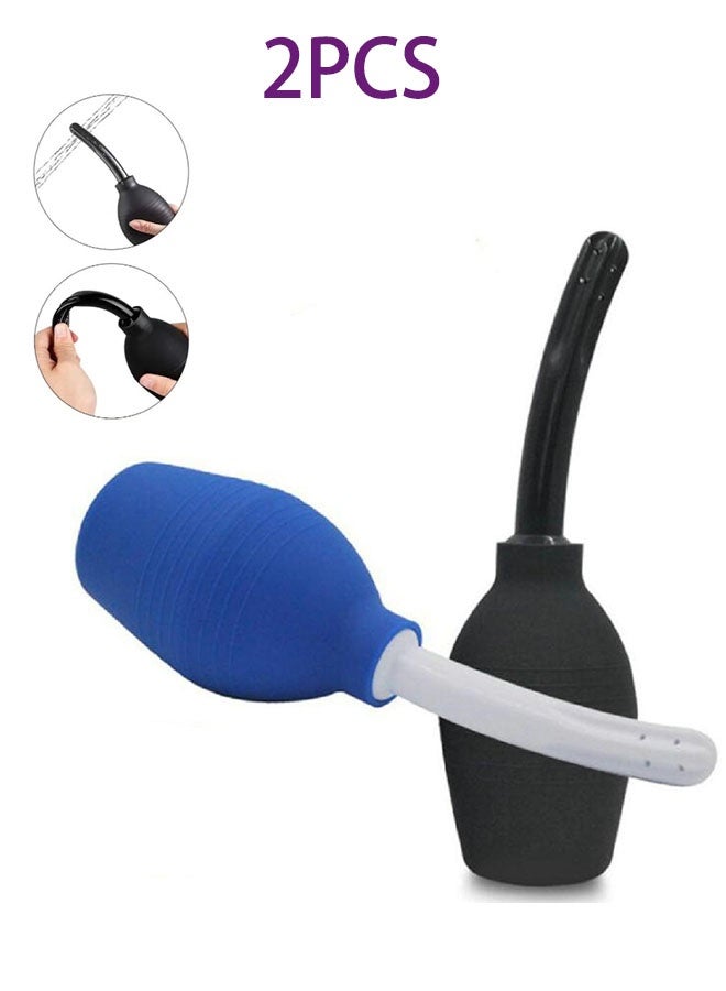 جيوستوس طقم حقنة شرجية 310 مل، طقم حقنة شرجية منظف الدوش للنساء والرجال مع فوهة ناعمة قطعتين - Image 1