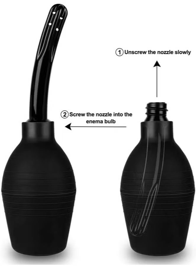 جيوستوس طقم حقنة شرجية 310 مل، طقم حقنة شرجية منظف الدوش للنساء والرجال مع فوهة ناعمة قطعتين - Image 5