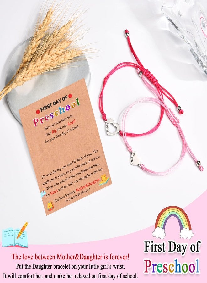 FIEEFX First Day of Preschool Pre K Bracelet First Day of School for Mother and Daughter Bracelets Set for 2 Back to School Gifts Bracelet for Daughter Girls - Image 3