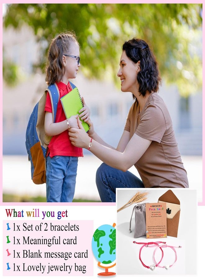 FIEEFX First Day of Preschool Pre K Bracelet First Day of School for Mother and Daughter Bracelets Set for 2 Back to School Gifts Bracelet for Daughter Girls - Image 4