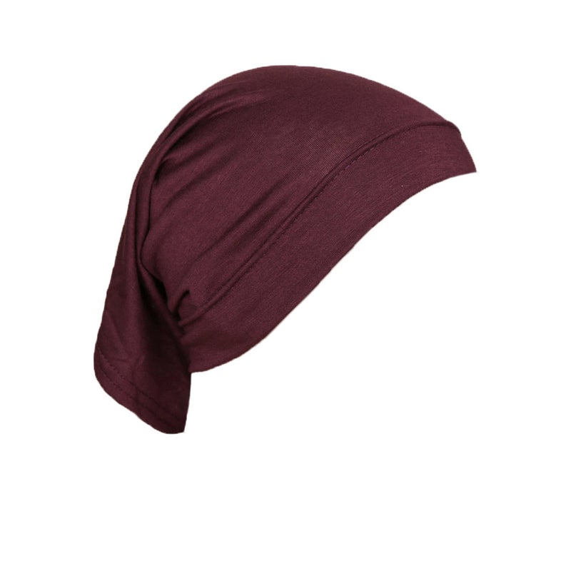 Modal Solid Color Malaysia Beanie Womens Cotton Neck Scarf Cap 8# deep wine red 