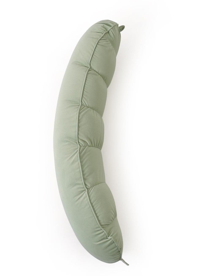 Ailuteie Peallow(Pat. Pend) - Long Round Body Pillow for Adults, Bolster Pillow for Sleeping, Soft and Supportive Pillow for Sleeping & Lumbar Support (Celadon Green, 29.5") - Image 1