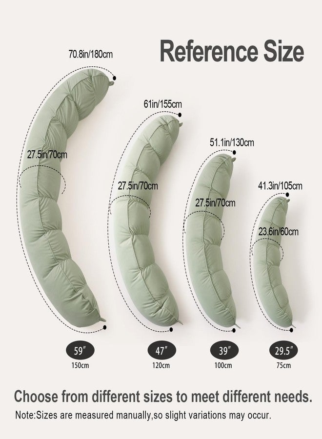 Ailuteie Peallow(Pat. Pend) - Long Round Body Pillow for Adults, Bolster Pillow for Sleeping, Soft and Supportive Pillow for Sleeping & Lumbar Support (Celadon Green, 29.5") - Image 2
