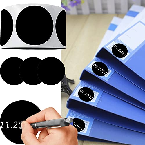 wootile 300 Blank Spice Jars Labels –1.5" Round Chalkboard Kitchen Pantry Labels for Canning,Mason or Spice Jars – Waterproof & Repeatable Kitchen Pantry Label Blackboard Stickers Household Organizing Label - Image 2