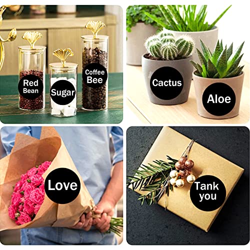 wootile 300 Blank Spice Jars Labels –1.5" Round Chalkboard Kitchen Pantry Labels for Canning,Mason or Spice Jars – Waterproof & Repeatable Kitchen Pantry Label Blackboard Stickers Household Organizing Label - Image 4
