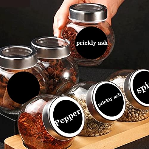 wootile 300 Blank Spice Jars Labels –1.5" Round Chalkboard Kitchen Pantry Labels for Canning,Mason or Spice Jars – Waterproof & Repeatable Kitchen Pantry Label Blackboard Stickers Household Organizing Label - Image 5