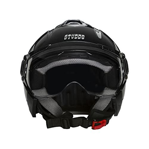 Studds Downtown Open Face Motorcycling Helmet (Black, XL) - Image 2