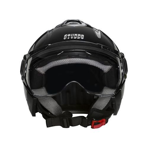 Studds Downtown Open Face Motorcycling Helmet (Black, XL) - Image 3