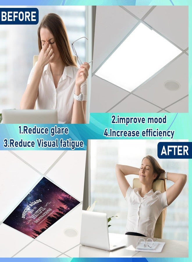 VIHOSE 4 Pcs Fluorescent Light Covers 4 x 2 ft Motivational Magnetic Light Filters Inspirational Ceiling Light Covers Decorative Light Shade for Classroom Office Home Kitchen - Image 5